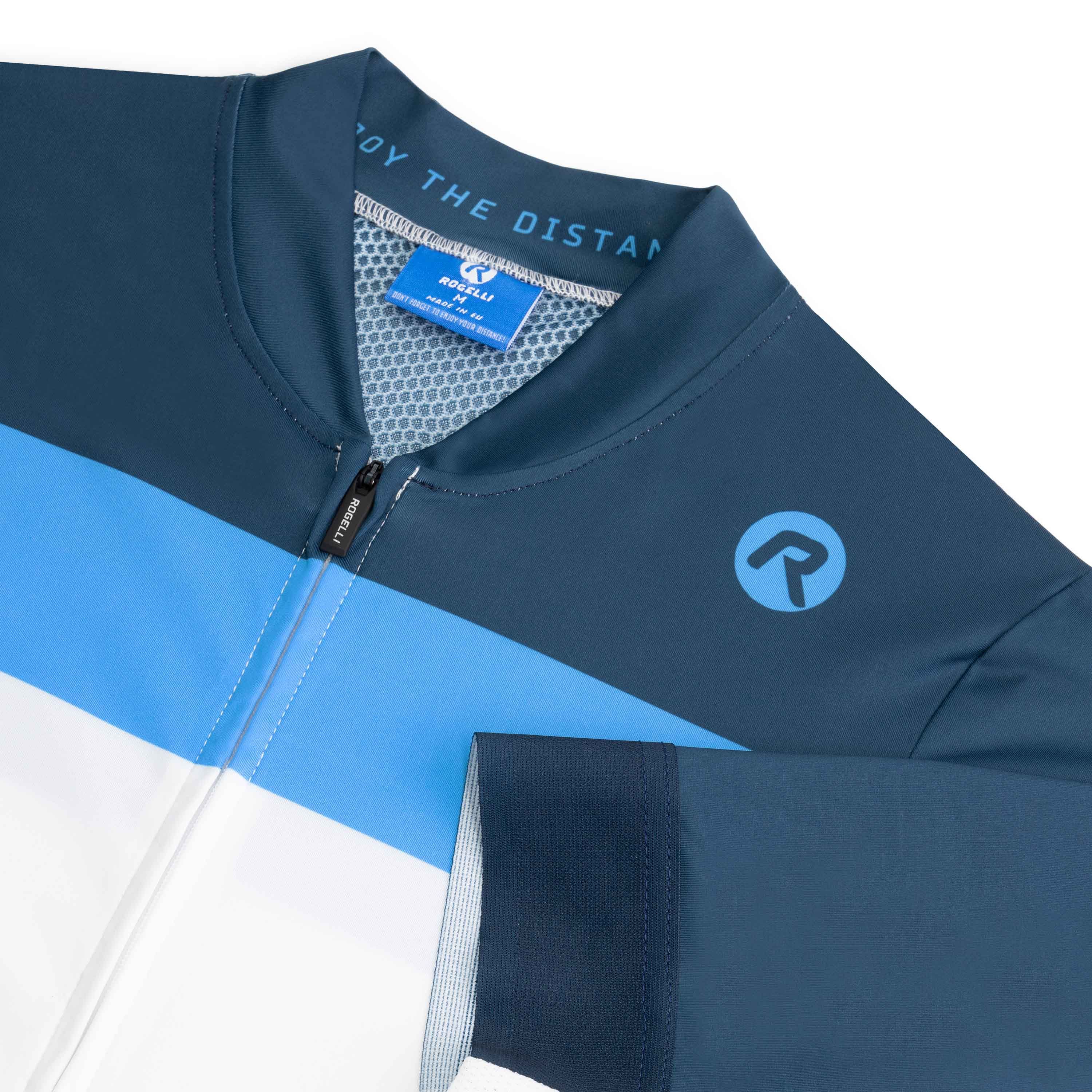 Rogelli Prime Weiß/Blau Herren Radtrikot Kurzarm
