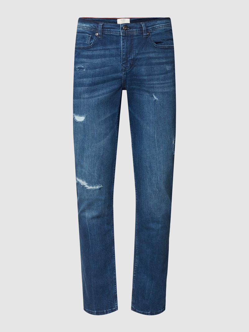 Jeans im Used-Look in himmelblau