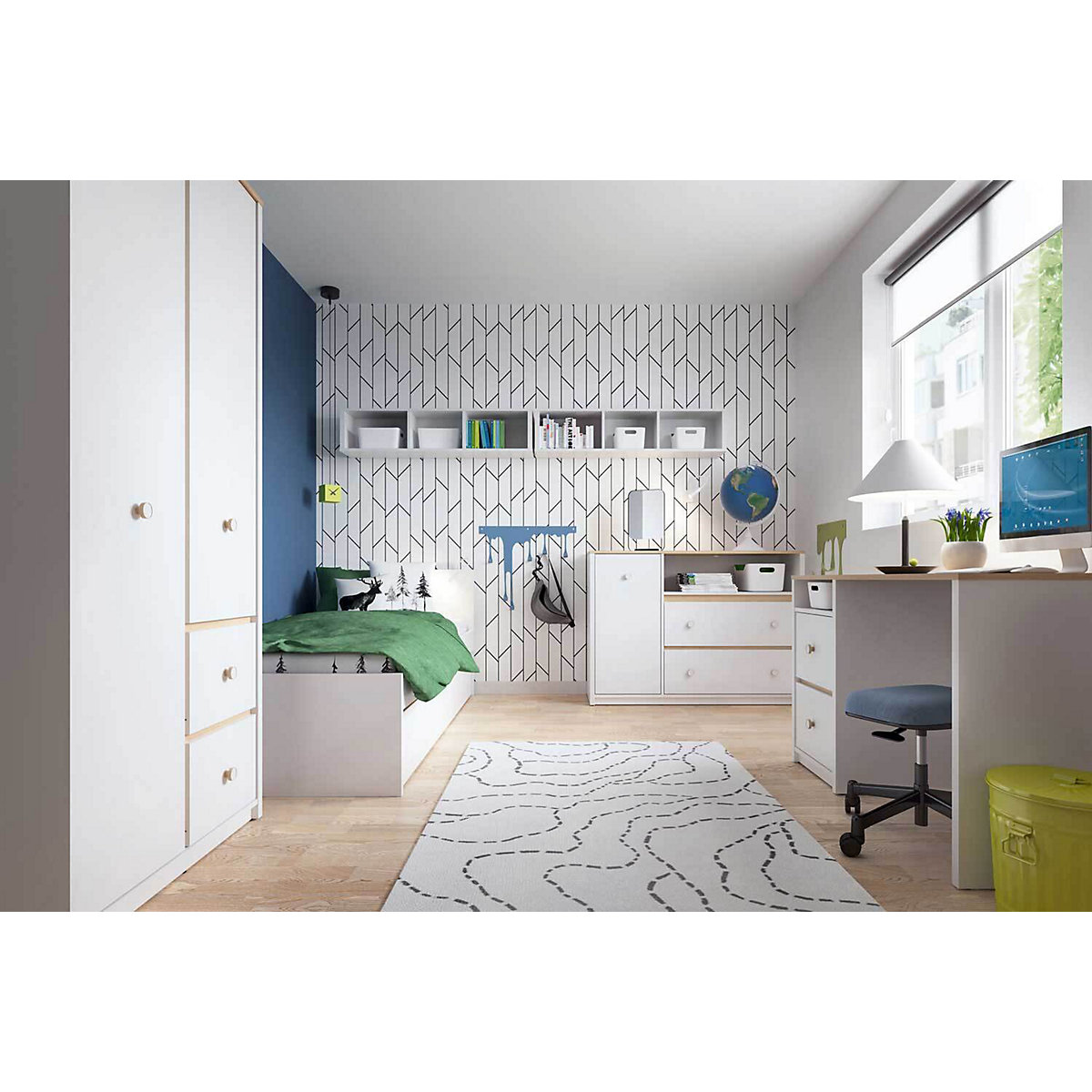 Jugendzimmer-Set Globo komplett 6-teilig