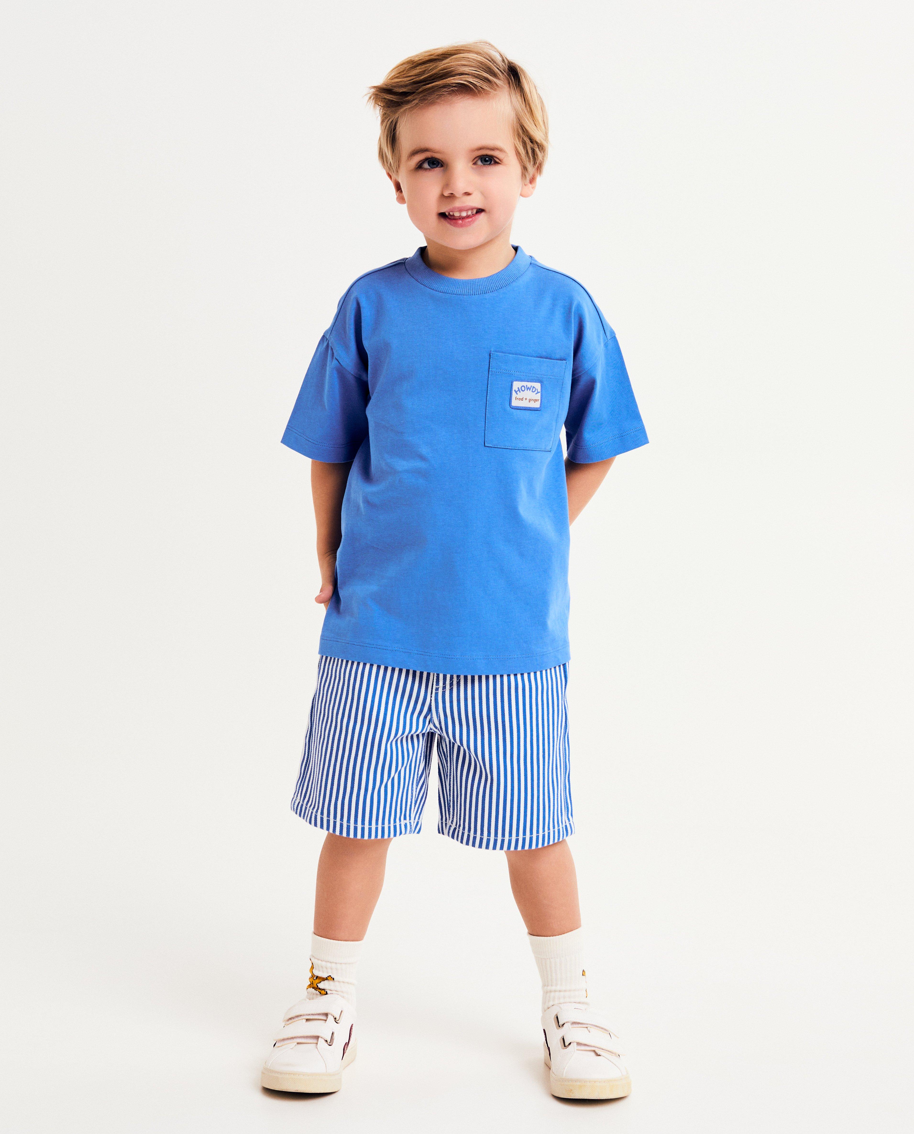Tricou Fred + Ginger albastru, unisex, 92-128 albastru