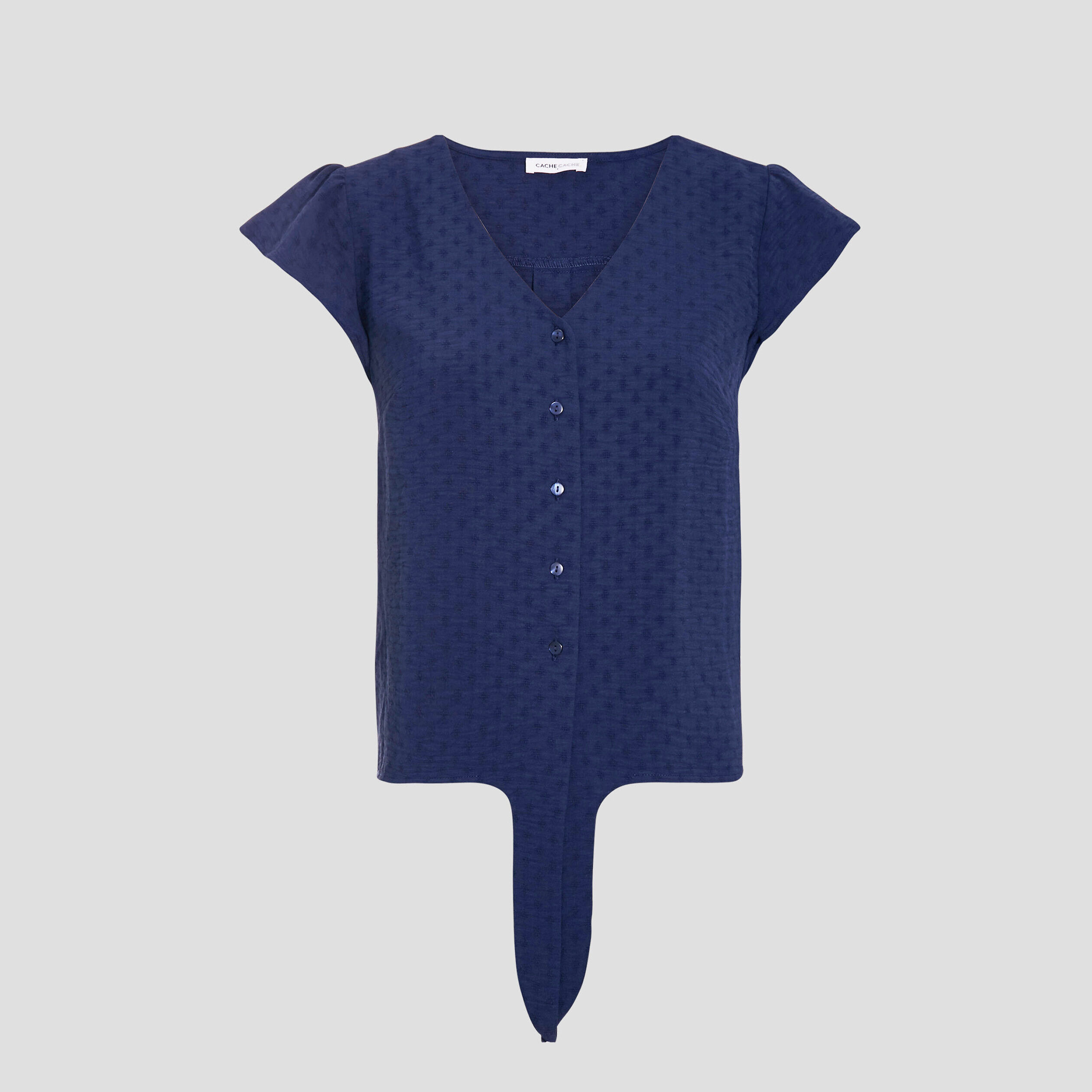 Chemise manches courtes bleu marine femme | Cache Cache