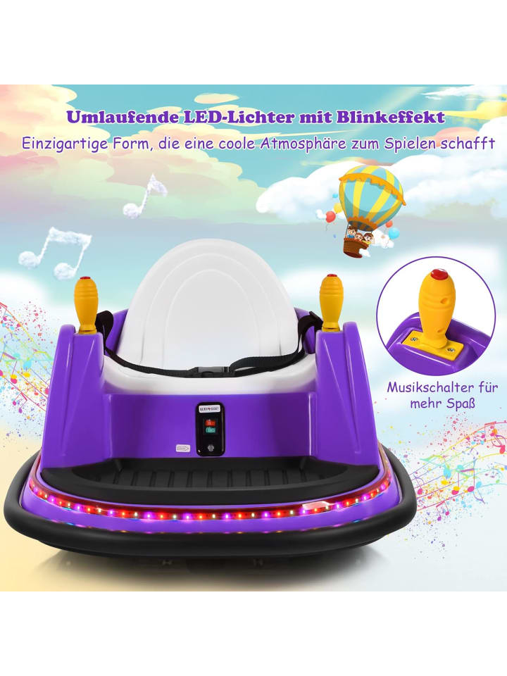 COSTWAY 6V Autoscooter mit Fernbedienung in Lila günstig kaufen onesize