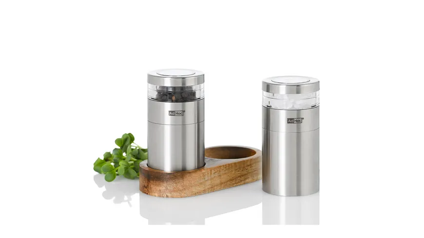 AdHoc Salz- und Pfeffermühle mit Tablett Menage Molto