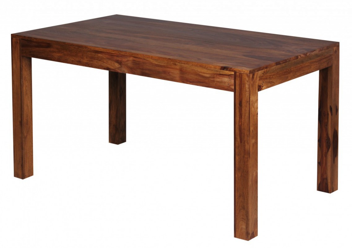 Wohnling Design Esstisch Massiv 140 x 80 x 76 cm Sheesham Massivholz