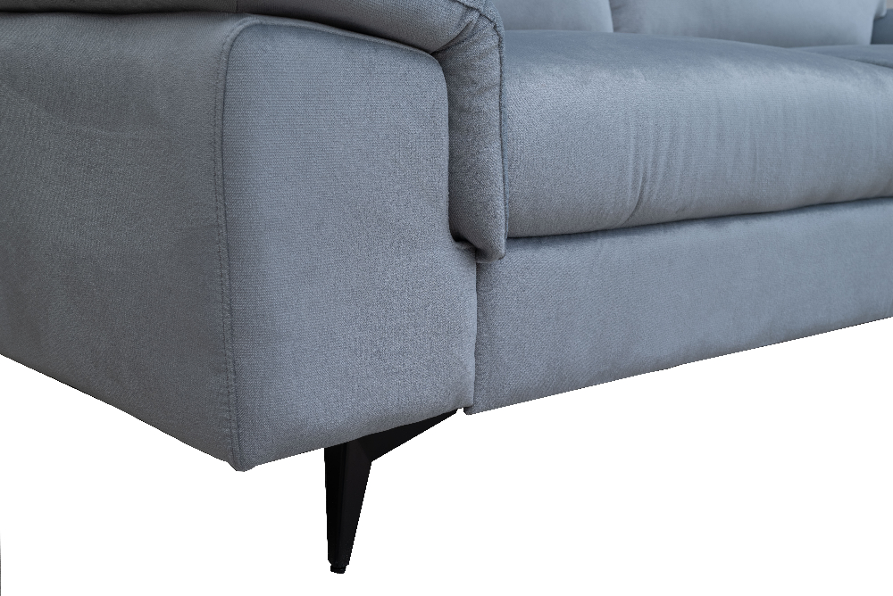 Happy Home Sofaset 2tlg. Couchgarnitur 3-2-Sitzer HSP110-GRA Samtstoff grau