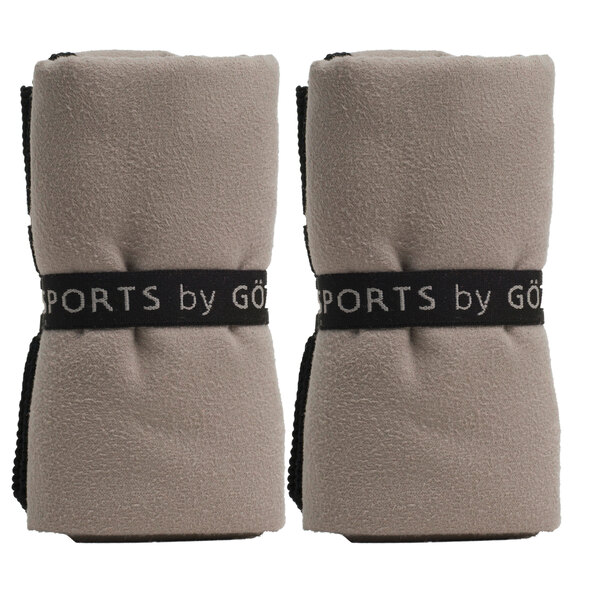 Sporthandtuch, 2er Set, 70 x 140 cm, taupe
