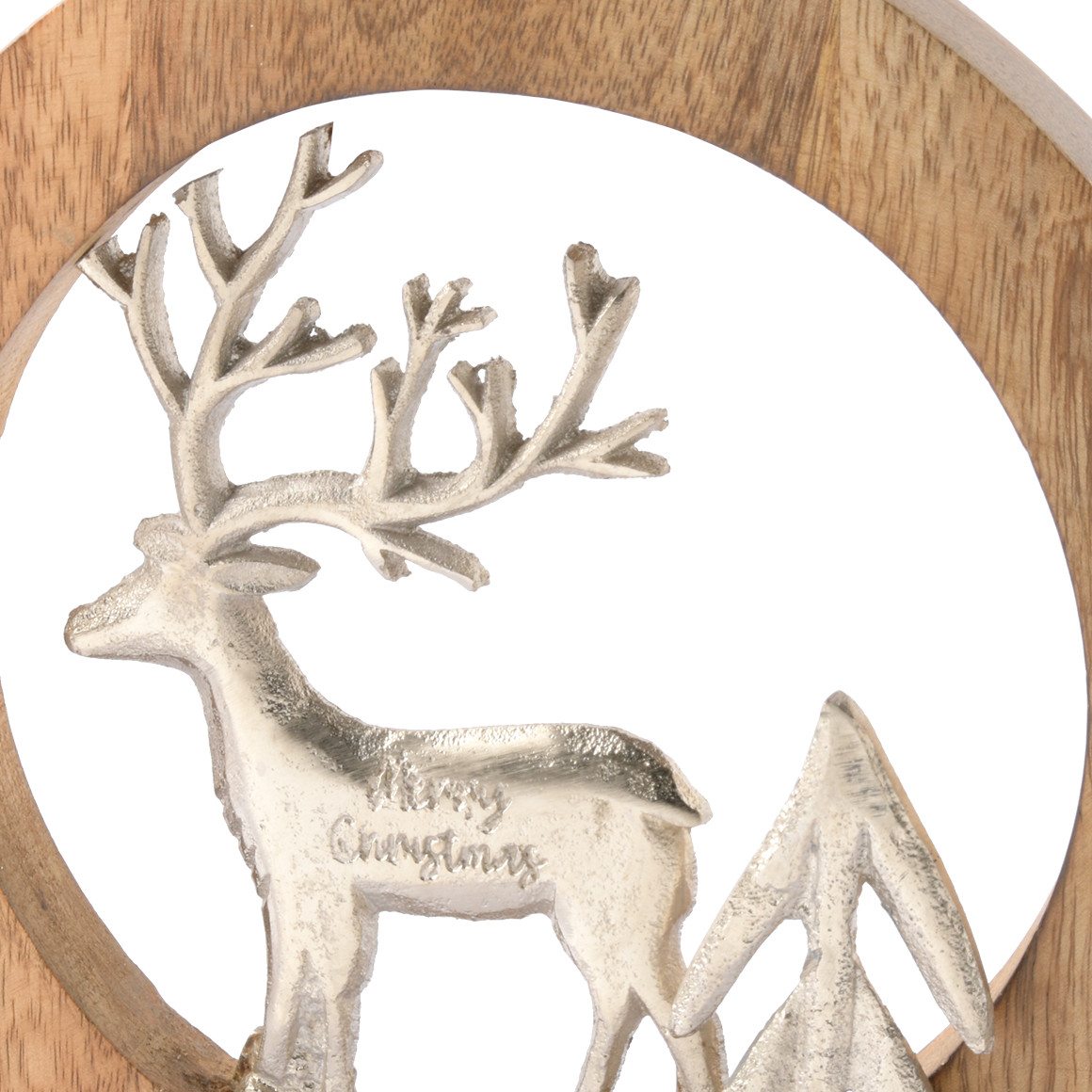 Deko-Aufsteller mit Rentierfigur natur / silber