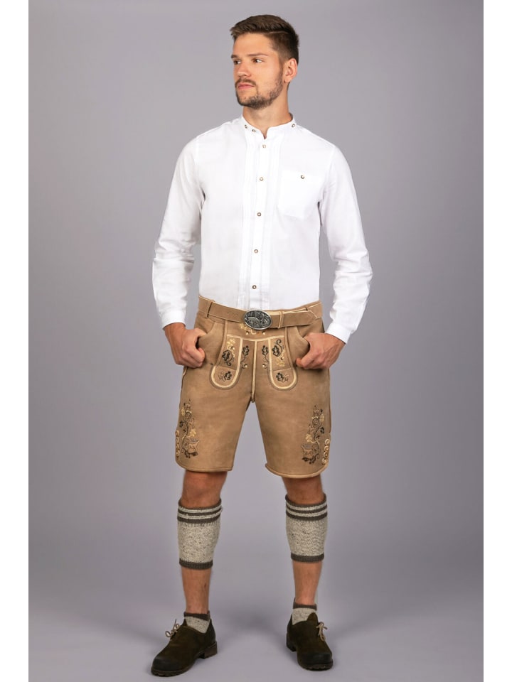 Edelnice Kurze Hirschlederhose Moritz in braun günstig kaufen