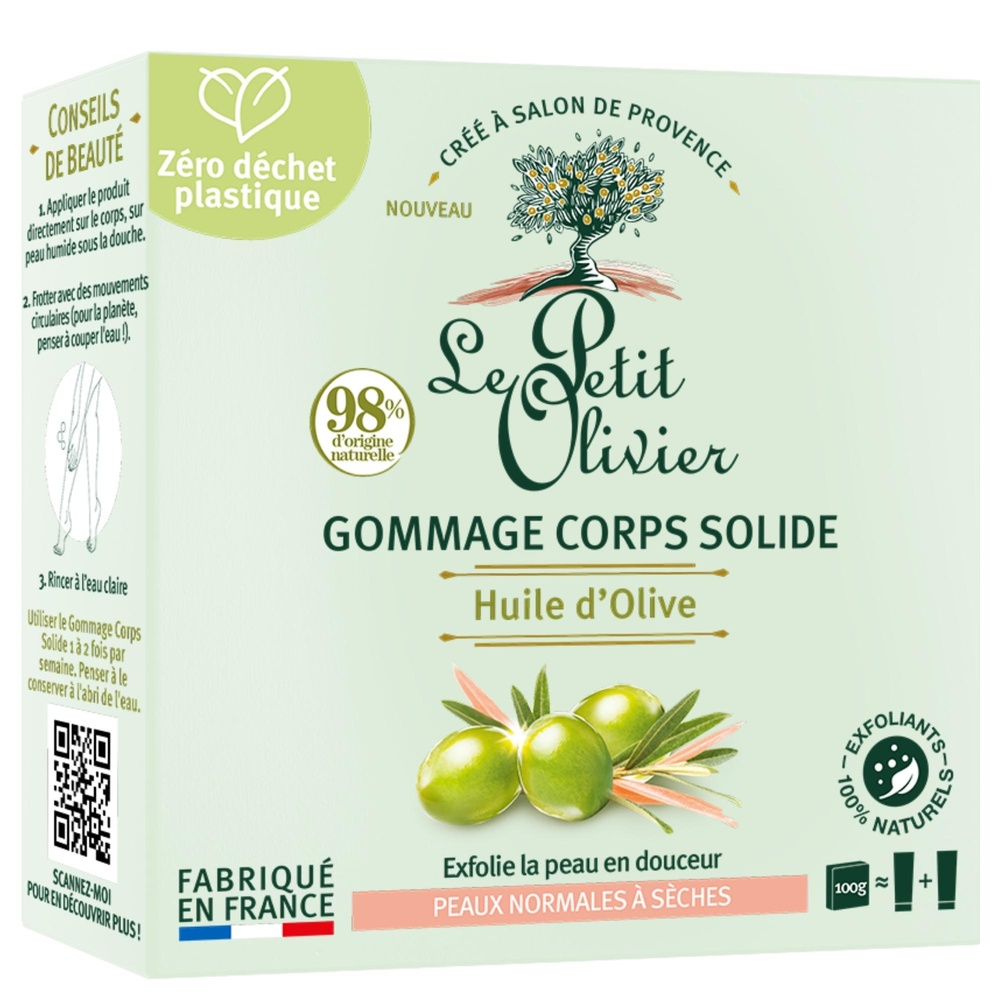 le petit olivier Gommage Corps Solide Huile d'Olive Gommage Corps Solide - Peaux Normales àSèches