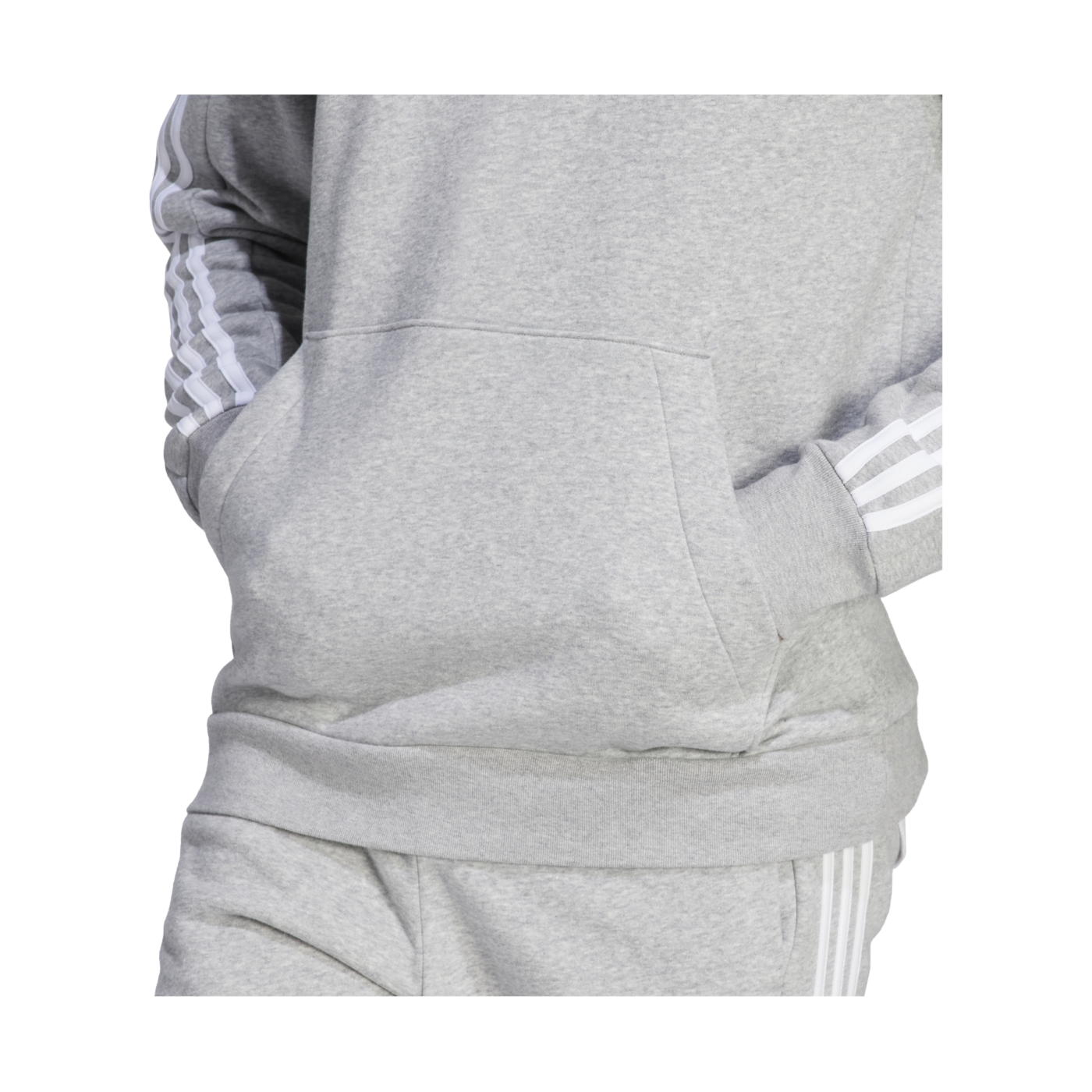 adidas Essentials 3S Fleece Hoody Grau