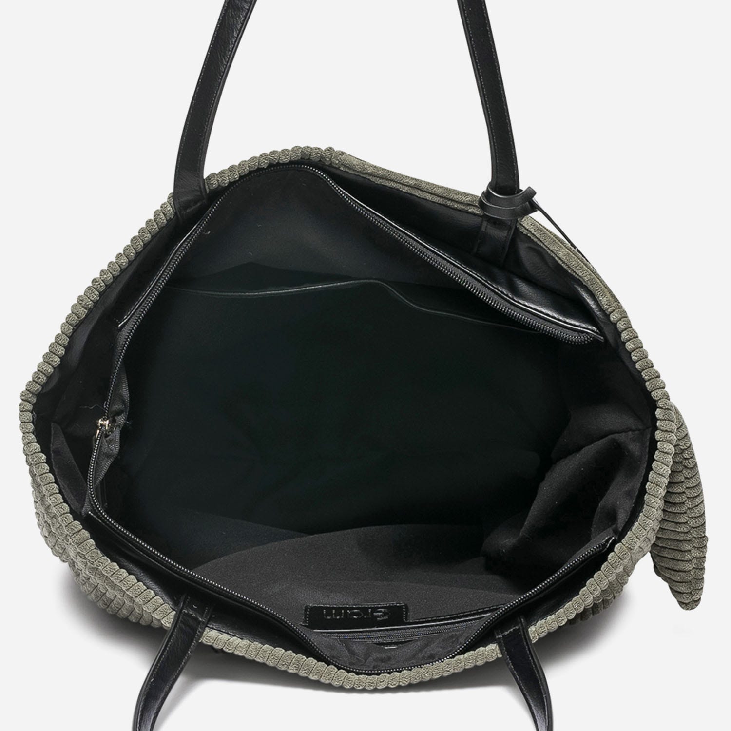 Sac cabas kaki en velours côtelé