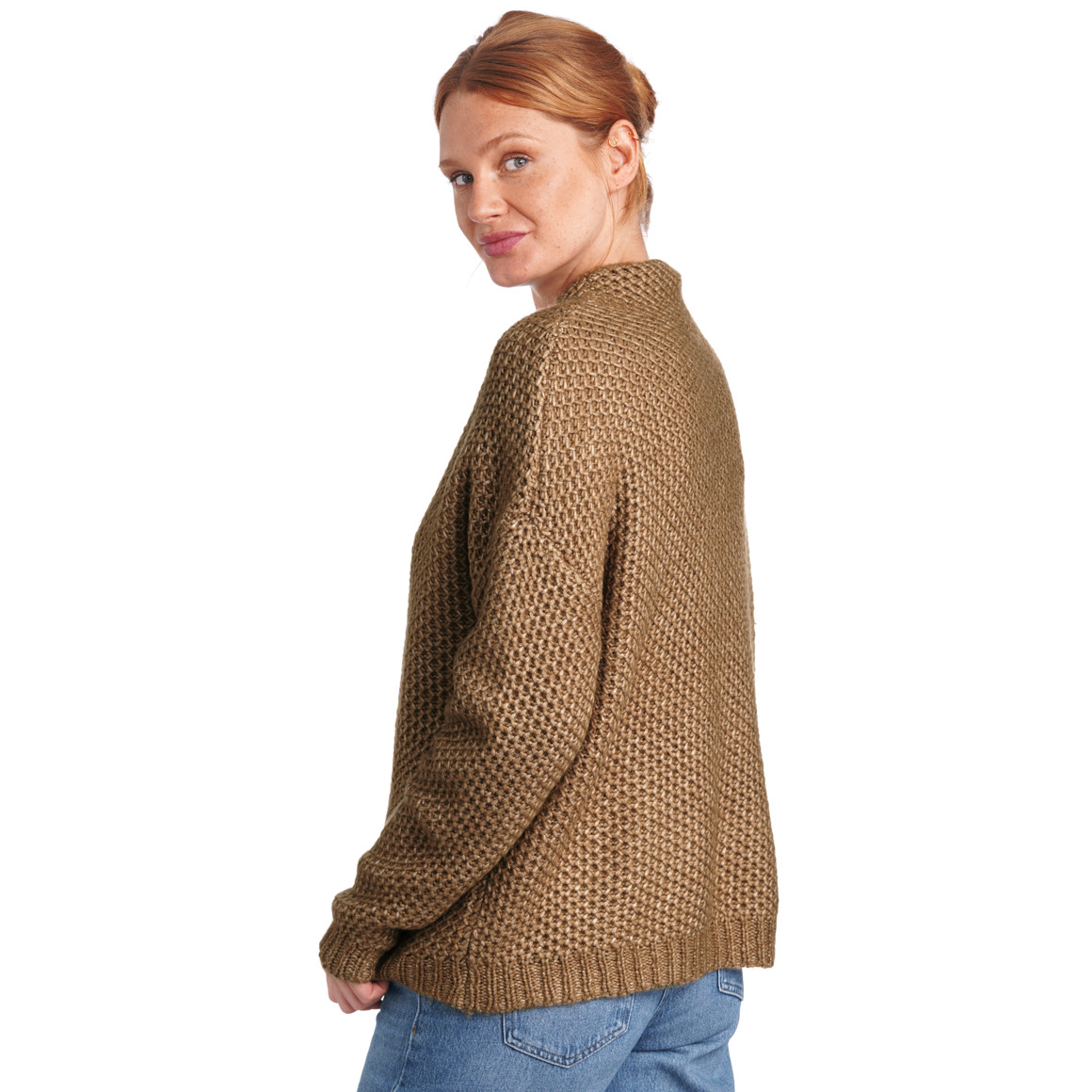 Damen Strickpullover mit Stehkragen