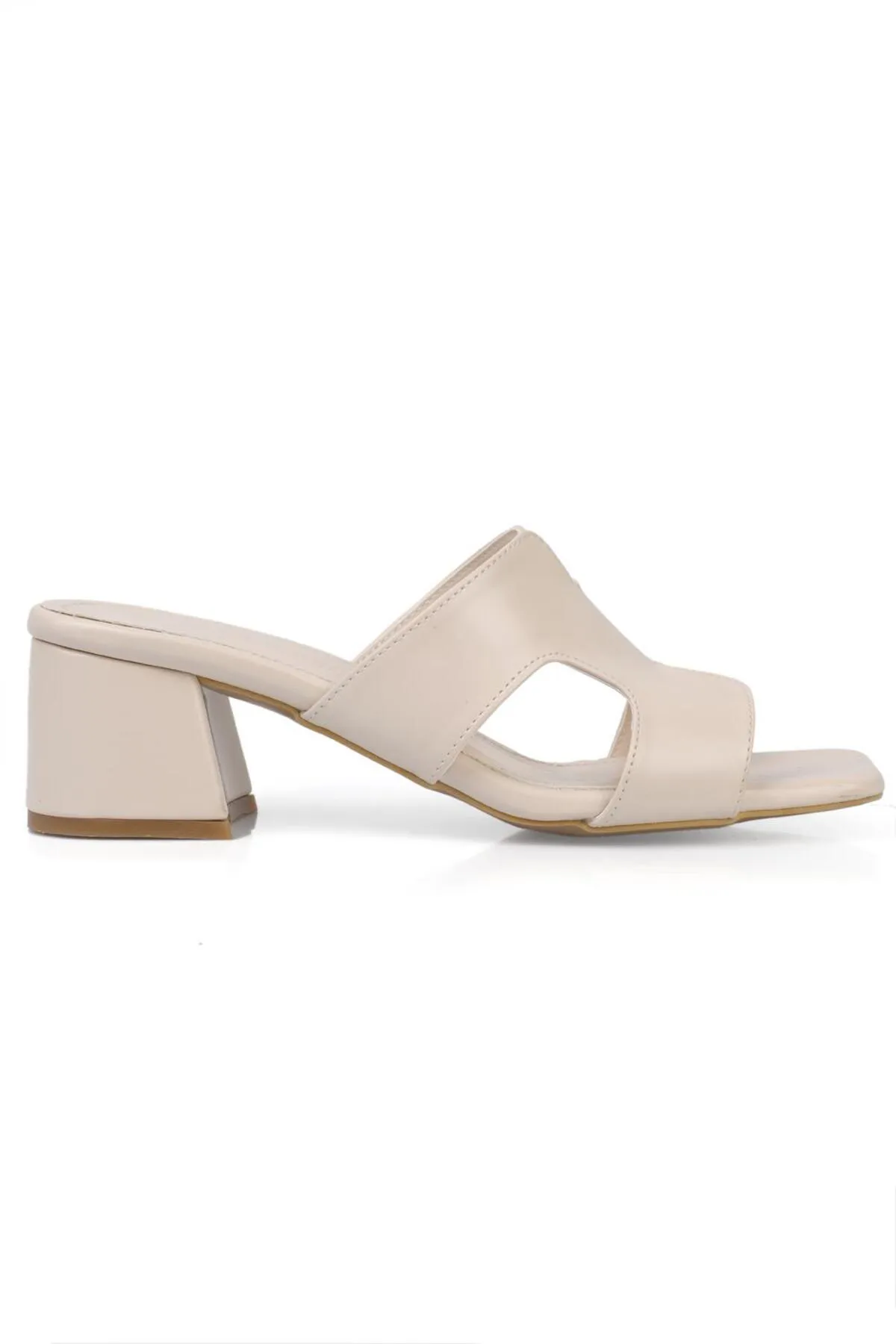 Capone Outfitters  Pantolette - Ecru - Blockabsatz