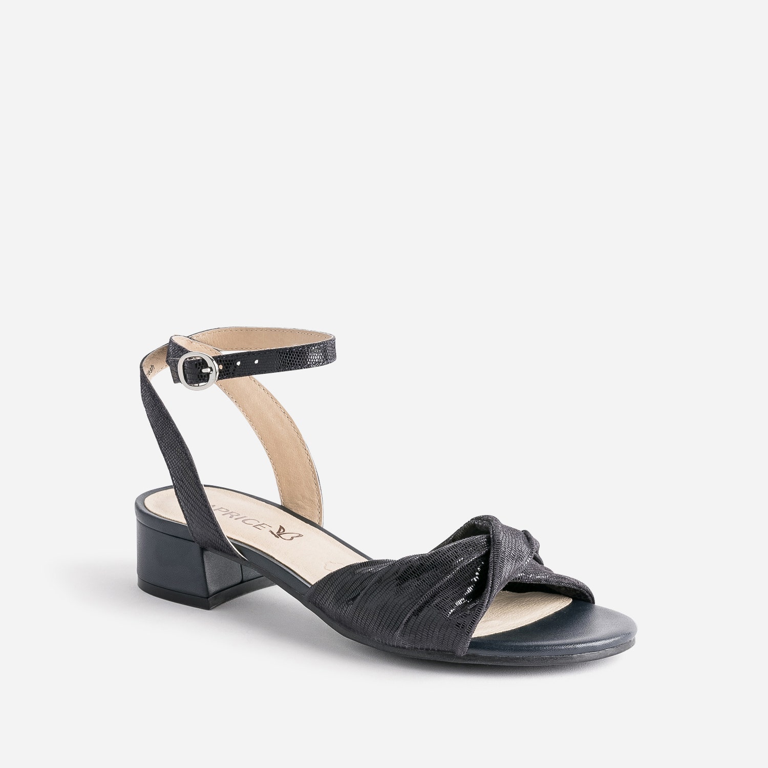 Sandale CAPRICE marine cuir effet python verni