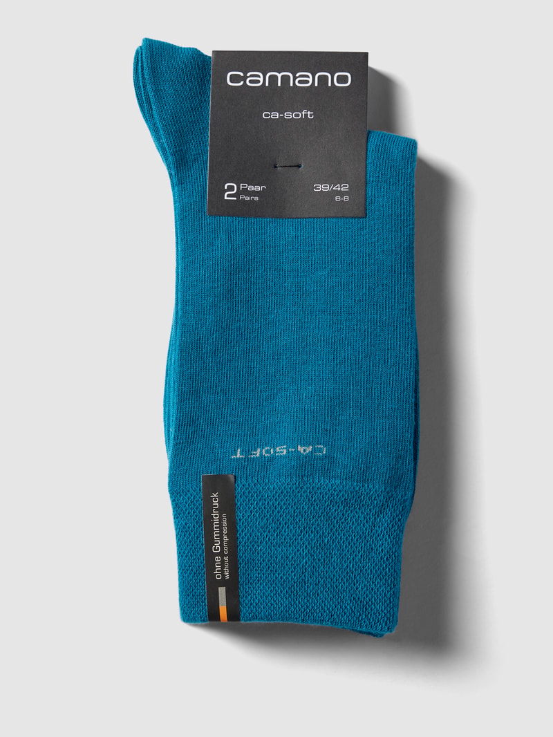 Socken mit Label-Print in petrol
