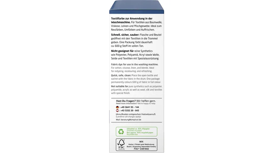 simplicol Textilfarbe intensiv Opal-Petrol 150 ml