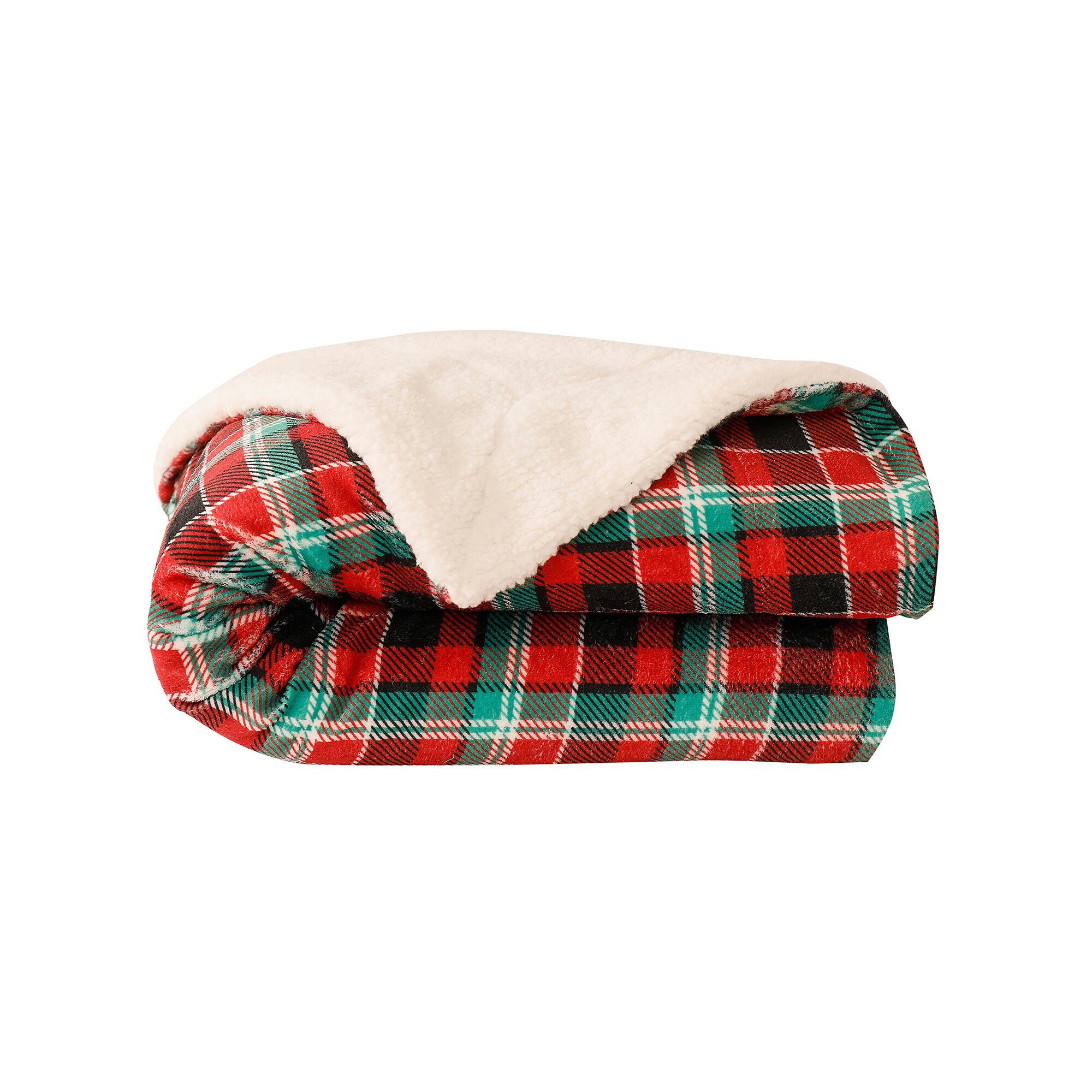 Plaid à carreaux double face