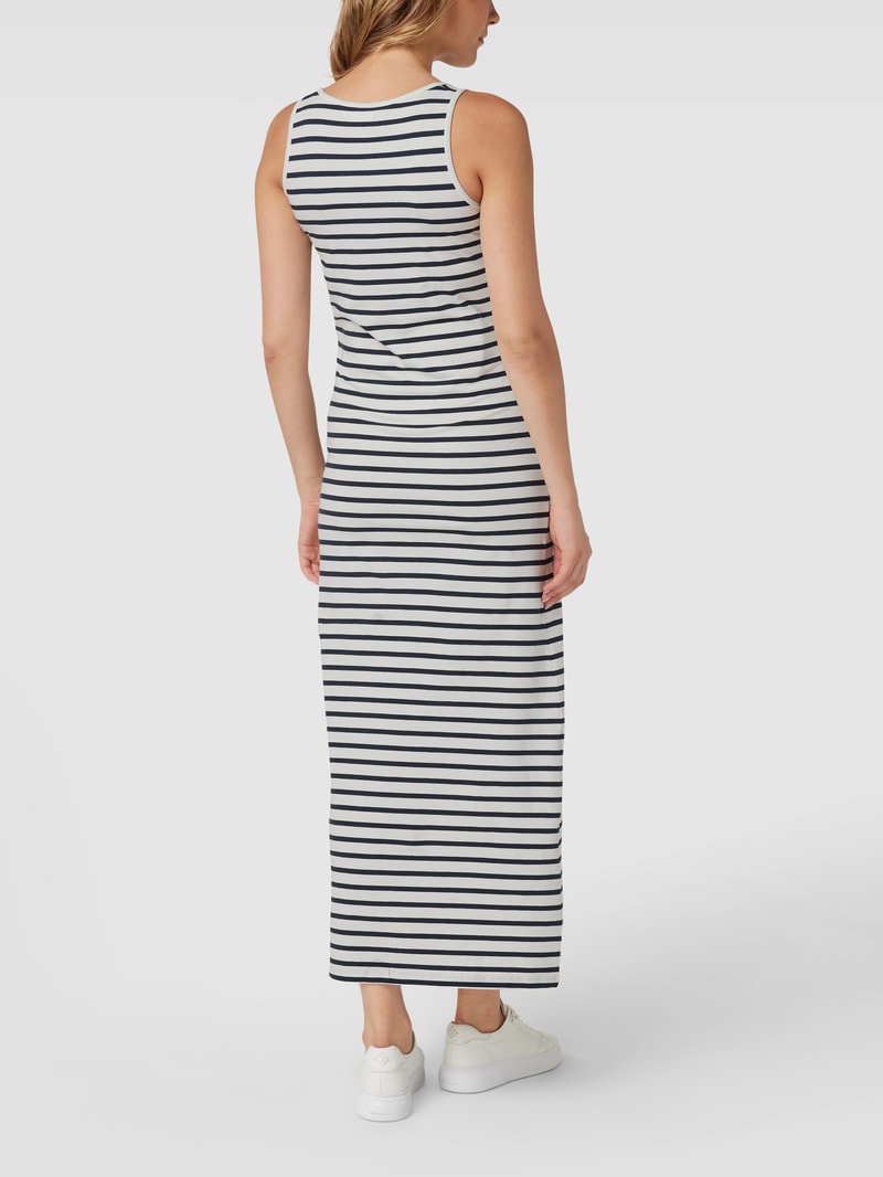 Ärmelloses Umstands-Maxikleid mit Streifenmuster in offwhite