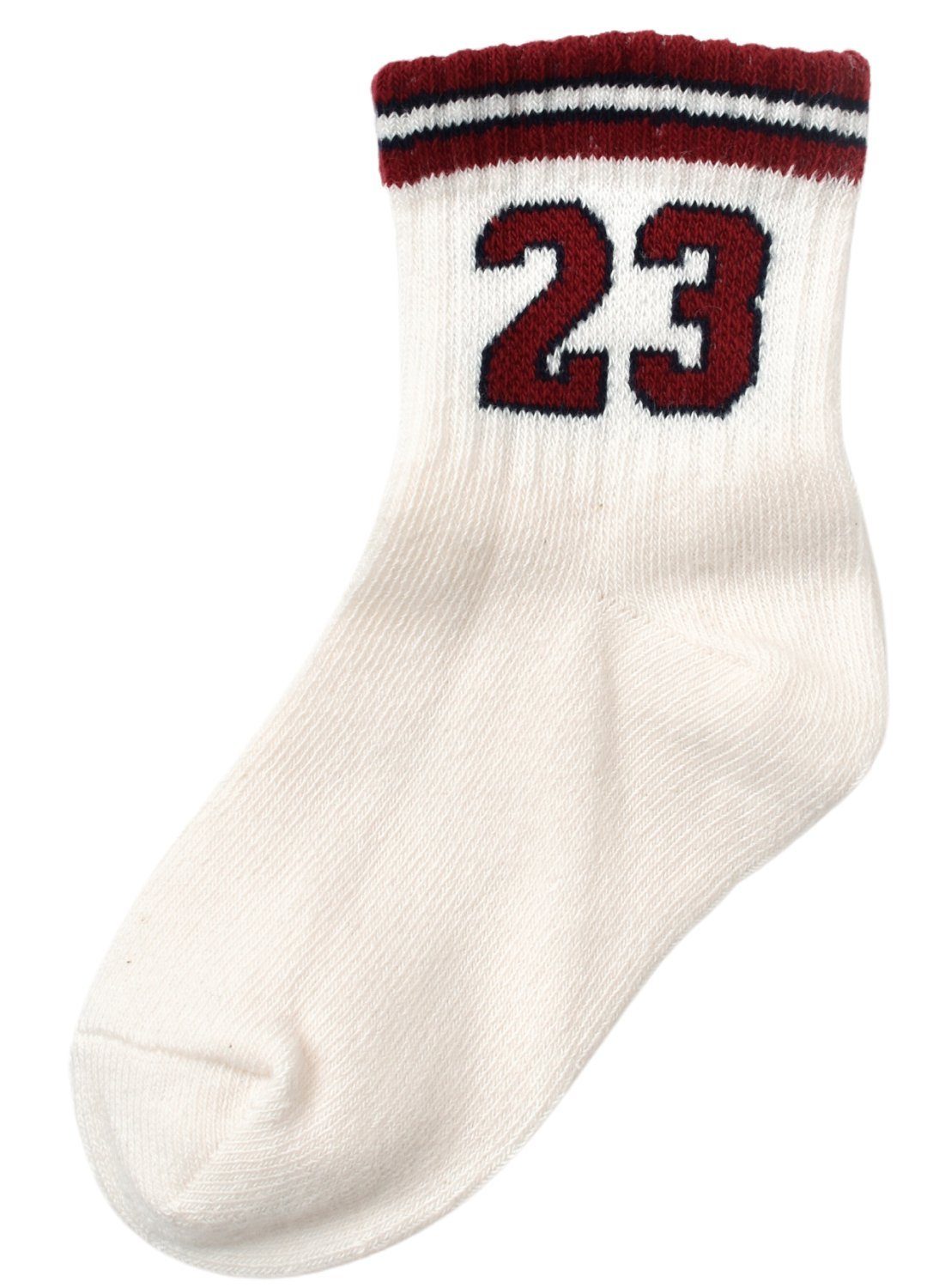biorganic Socken Baby Kinder Jungen Socken GOTS-zertifiziert 1-8 Jahre (21-36) Numbers (Set, 4-Paar, 4er-Pack) Design mit der Nummer 23