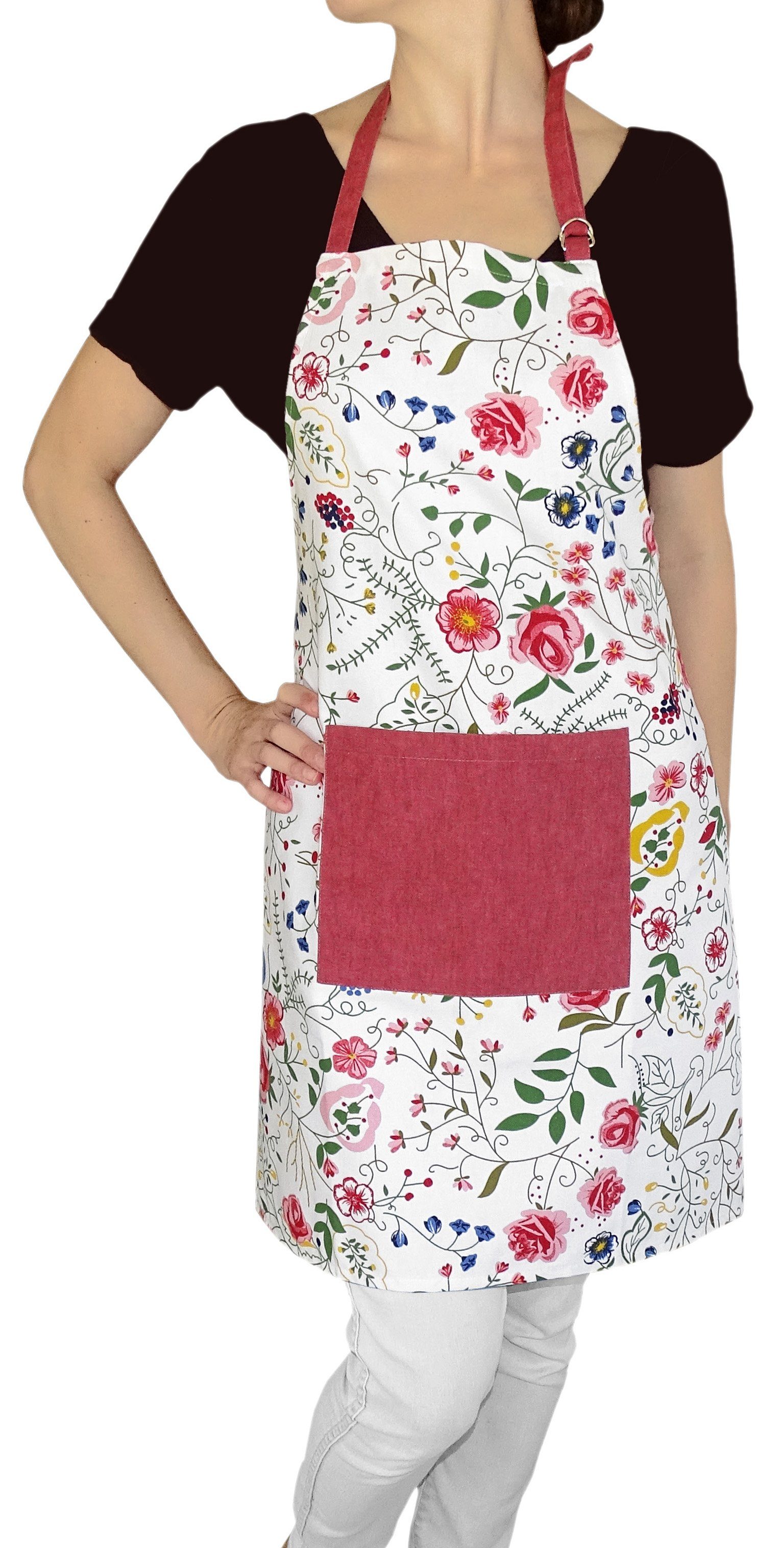 Lashuma Topfhandschuhe Blumenranke, (Set, 2-tlg), Kochhandschuhe mit Motiv, Backhandschuhe 30x20 cm
