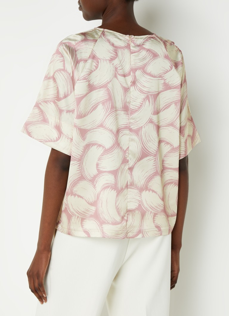 Essentiel Antwerp Fased satin top with print