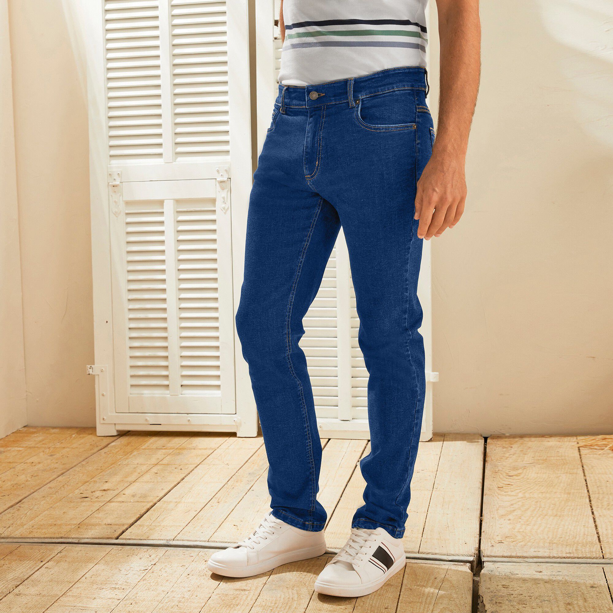 Jean coupe 5 poches extensible coton