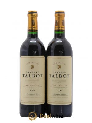 Château Talbot 4ème Grand Cru Classé  1990 - Lot de 2 Bouteilles