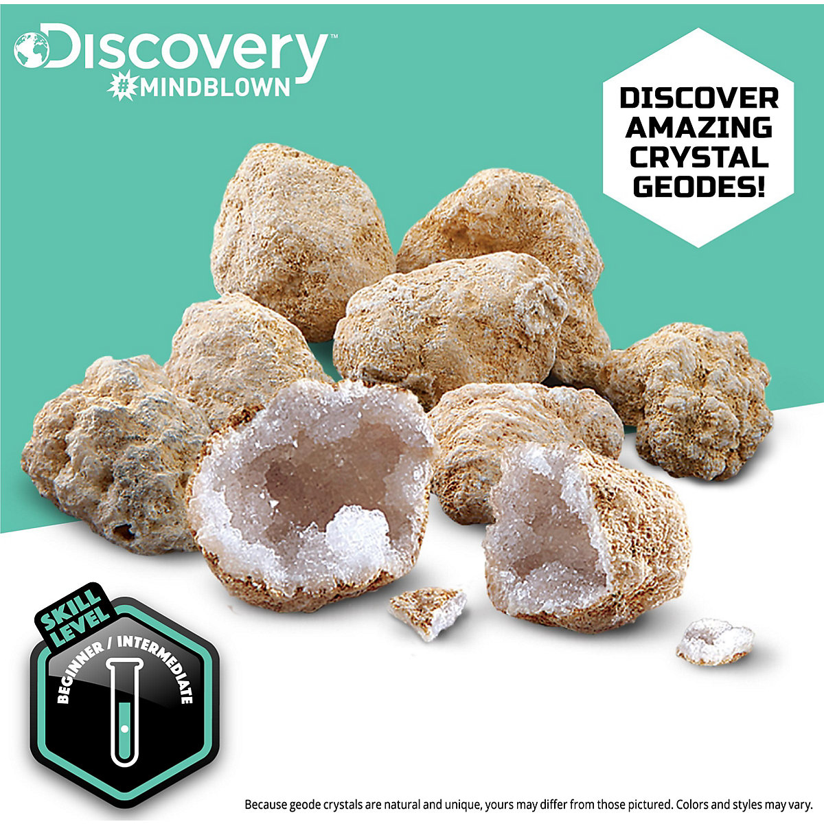 Toy Mystery Crystals Geode Excavation Kit 14pc