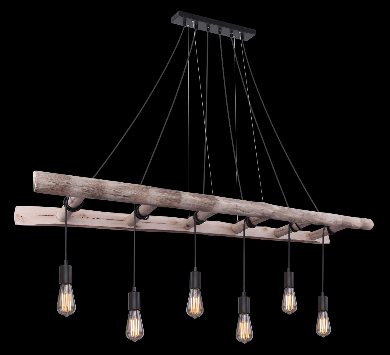 Globo Lighting - IRMGARD - Hängeleuchte Holz naturfarben, 6x E27