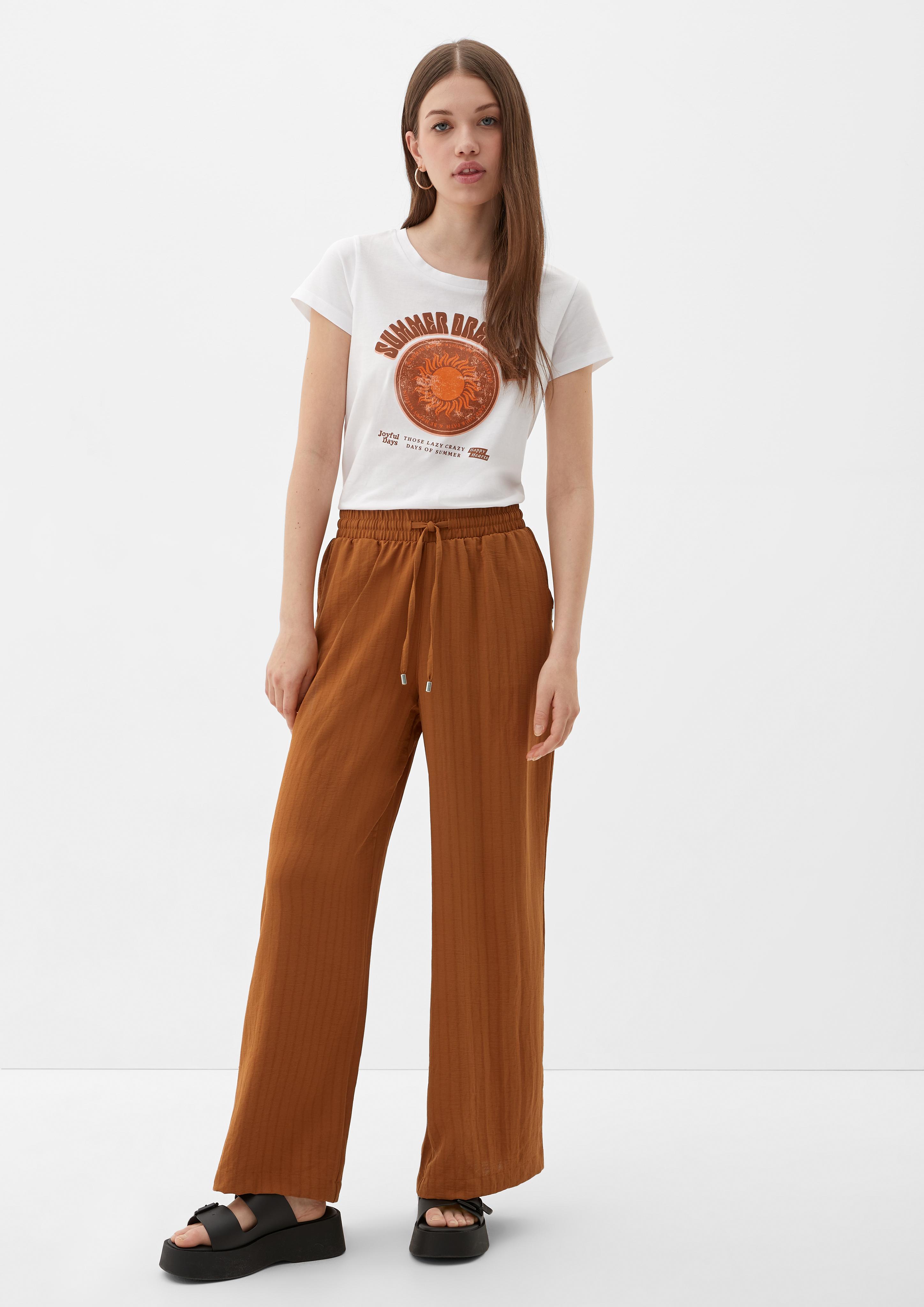 Loose: Hose aus Seersucker  2131197-8753