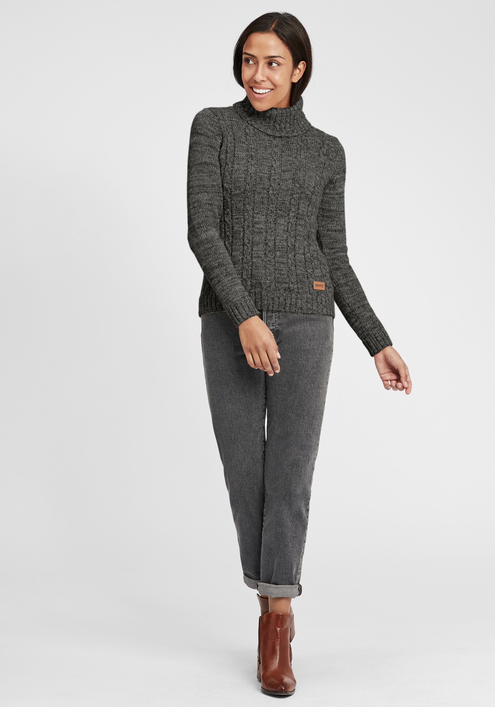 OXMO Rollkragenpullover OXPhilipa Strickpullover mit Rollkragen