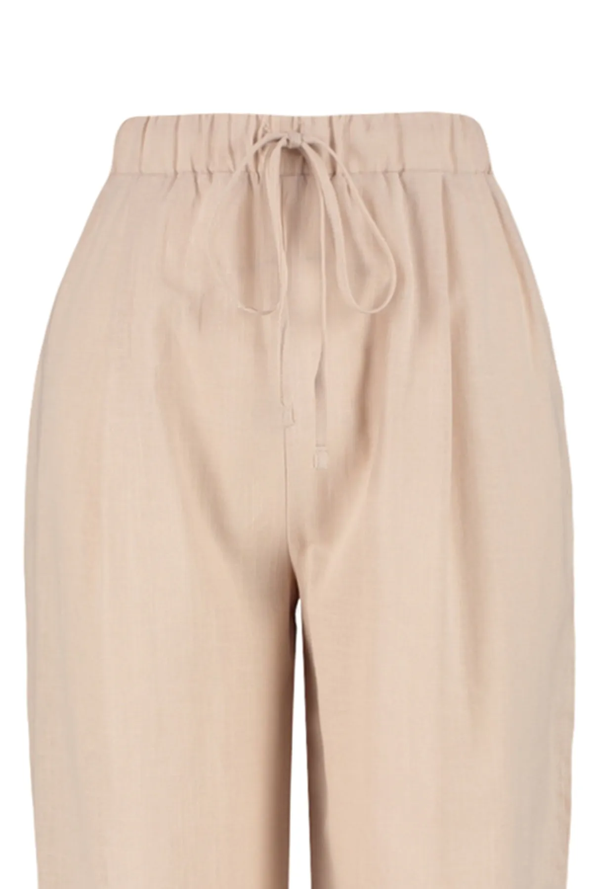 Trendyol Collection  Beige gewebte Hose aus 100 % Baumwolle TBESS23PL00015