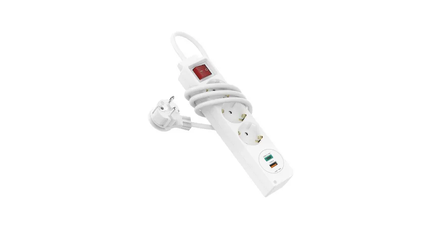 Hama Steckdosenleiste, 3-fach, USB-C-/USB-A-Buchse, PD/Fast Charge, max. 18W, WS