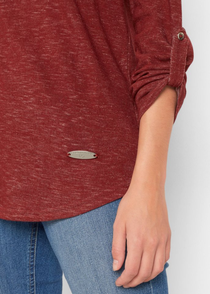 Langarmshirt mit Knopfleiste