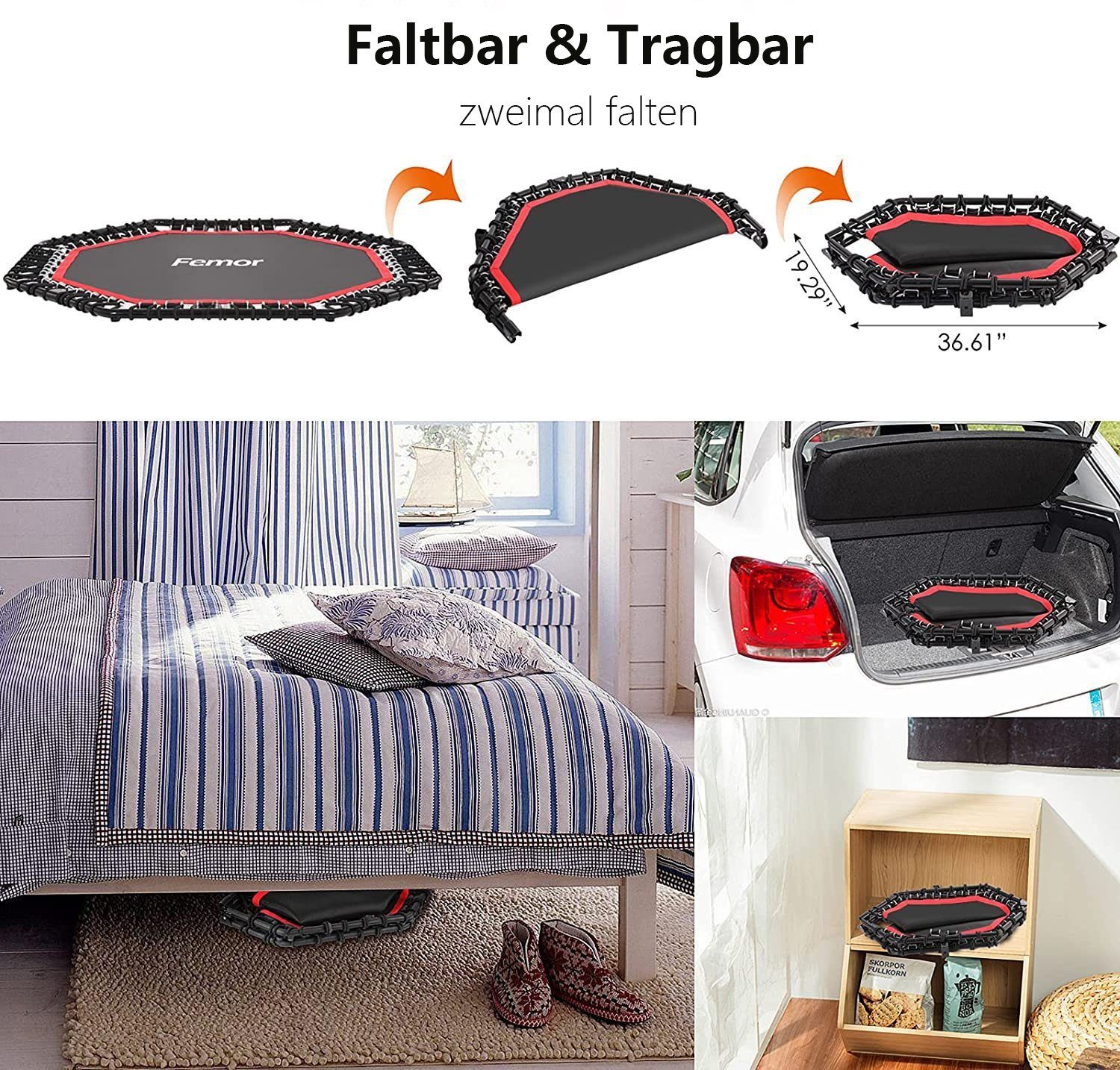 Femor Fitnesstrampolin TX-7300, Ø 127,00 cm, (127), Klappbar,5 - Fach Höhenverstellbarer, Bis 150kg