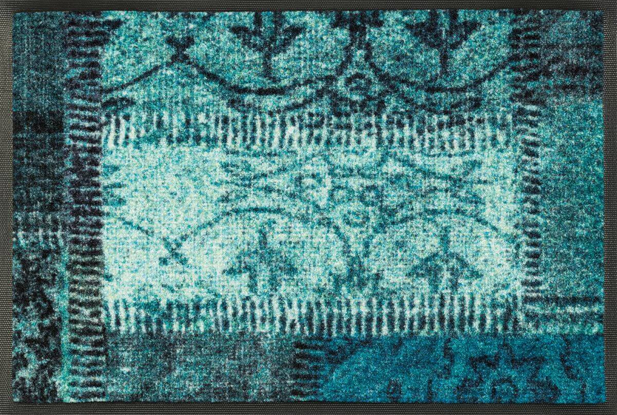 Fußmatte wash dry Vintage Patches Türkis 40 x 60 cm