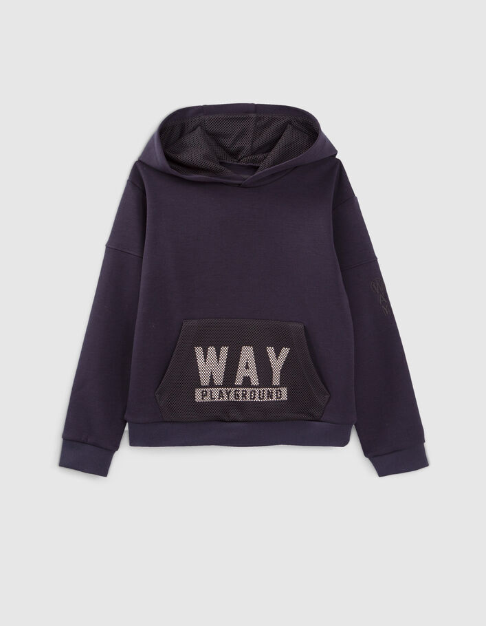 Sweat marine détails mesh garçon