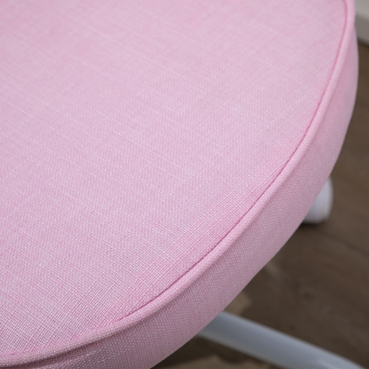 HOMCOM Stuhl Chefsessel Drehstuhl Computerstuhl Polsterung Rosa Leinenstoff 40 x 50 x 79-89 cm