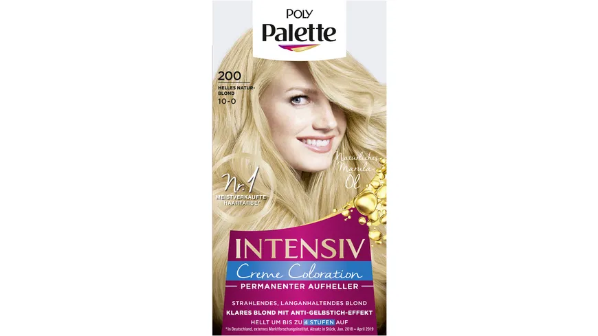 POLY PALETTE Intensiv Creme Coloration Permaneter Aufheller 200 10-0 - helles naturblond