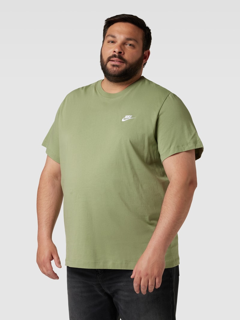 T-Shirt mit Logo-Stitching Modell 'CLUB' in hellgrün