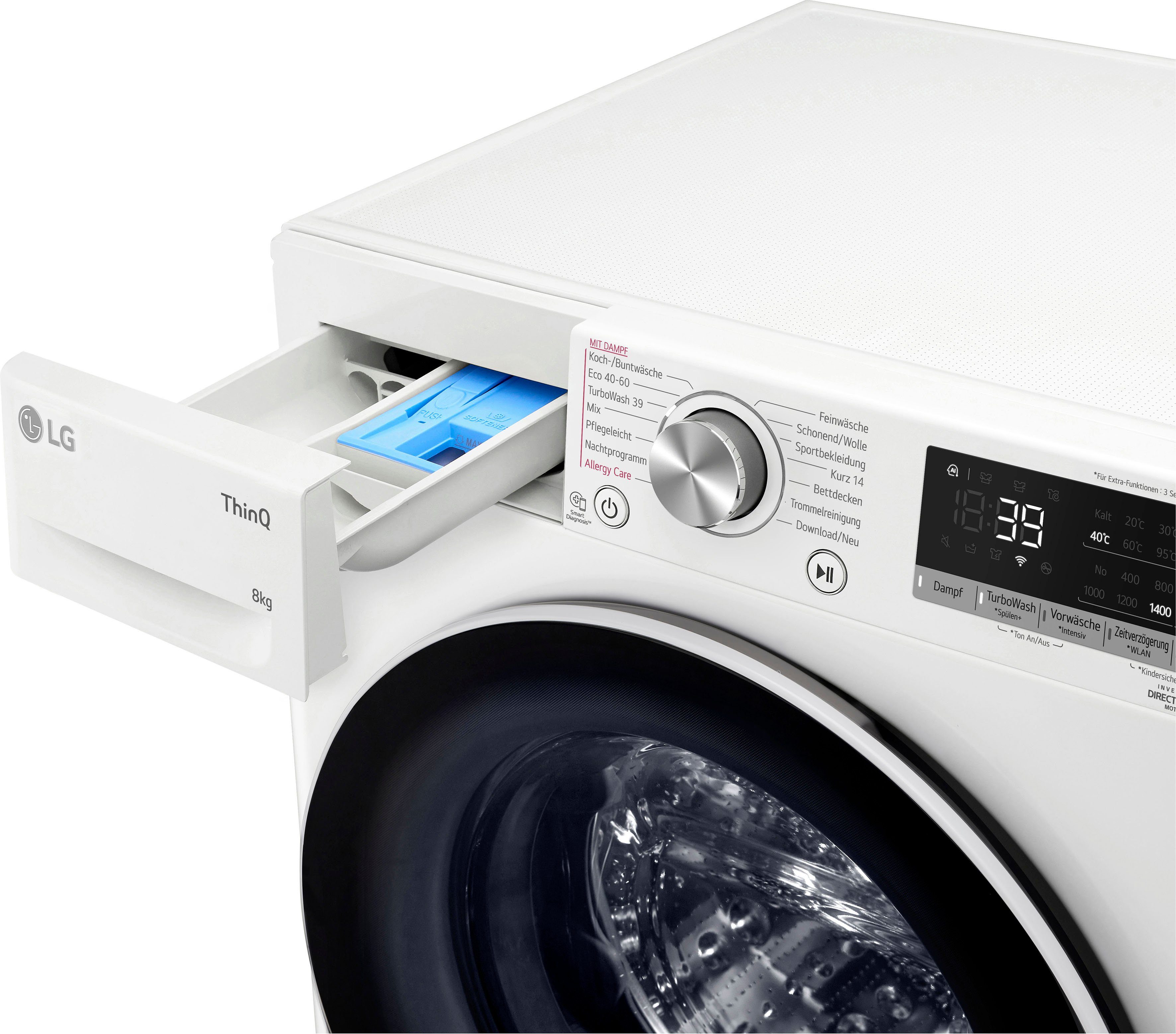 LG Waschmaschine F4WV5080, 8 kg, 1400 U/min, Steam-Funktion