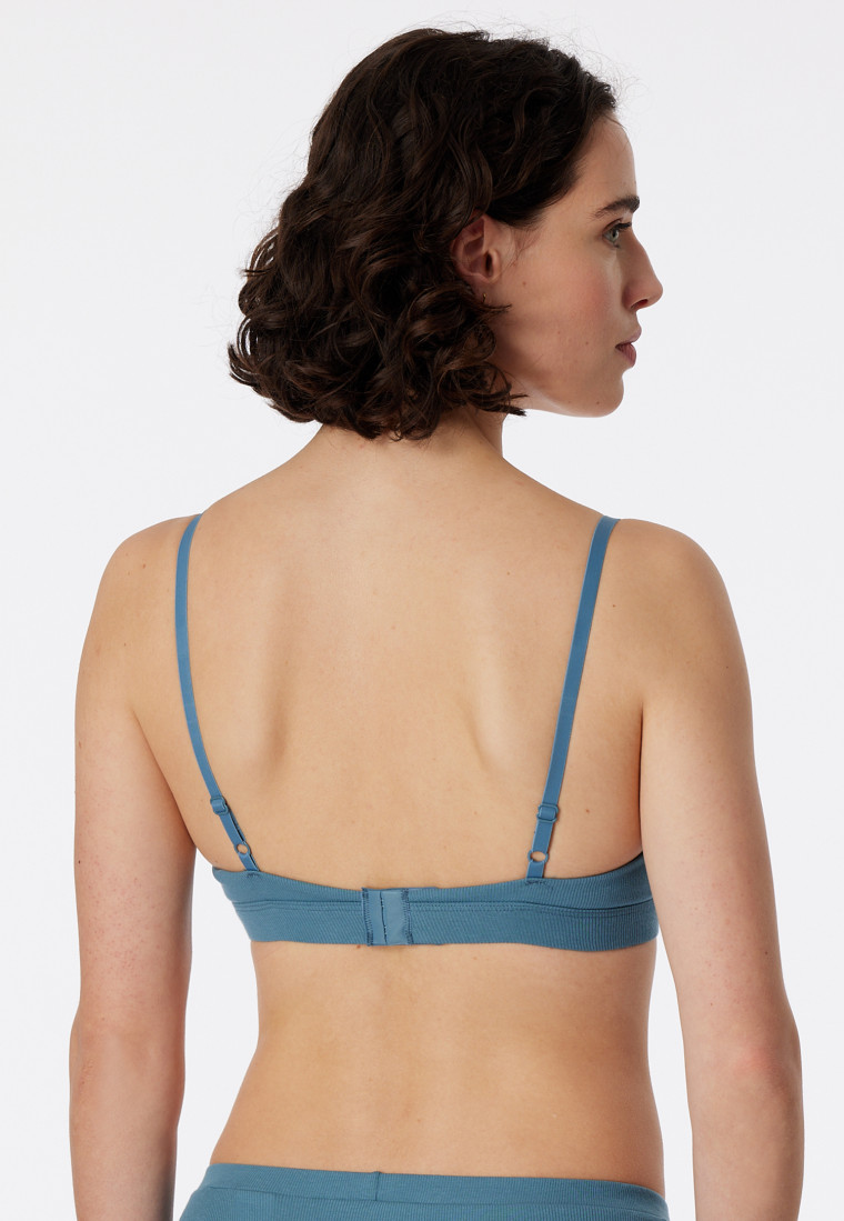 Soft-BH Doppelripp herausnehmbare Pads blaugrau - Pure Rib