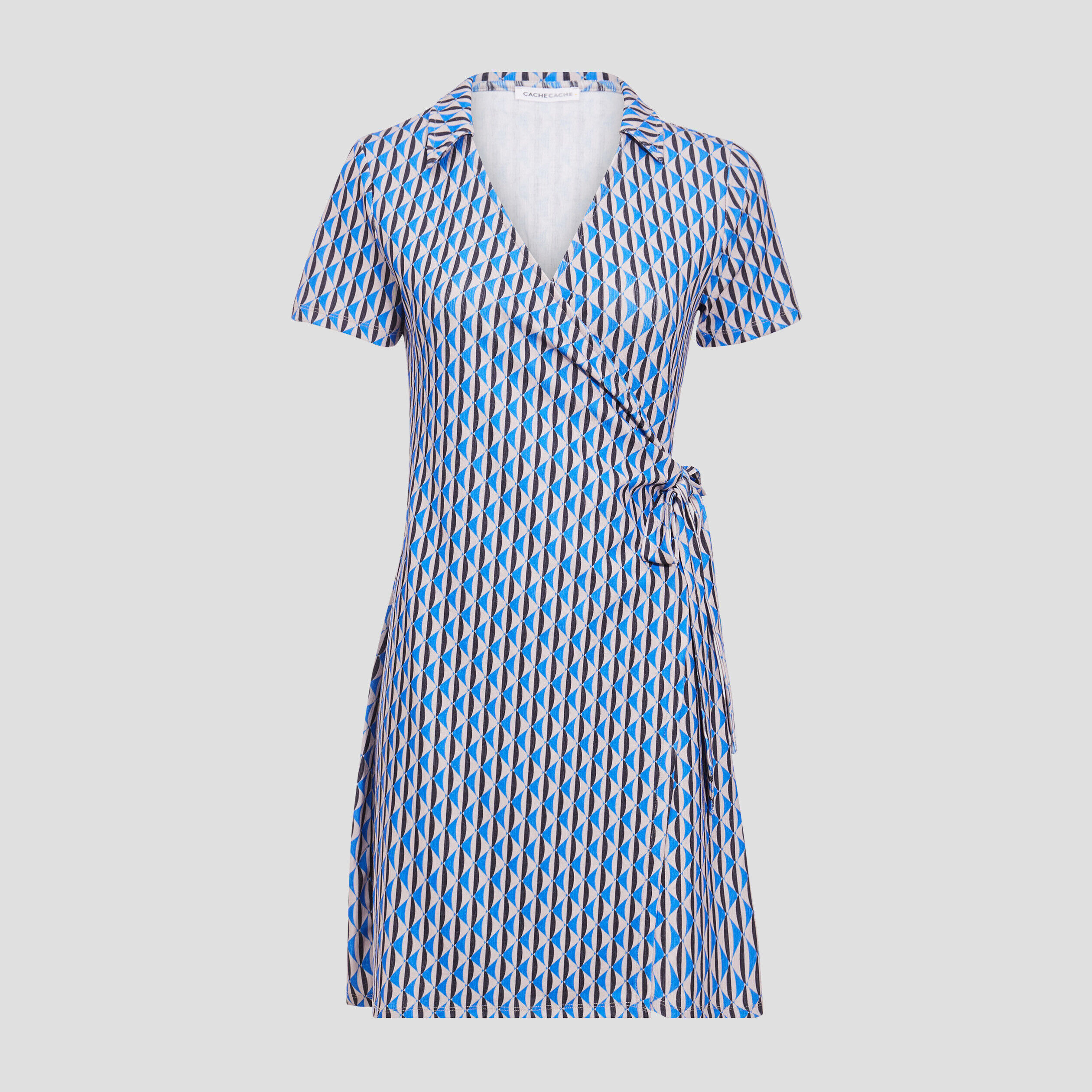 Robe portefeuille manches courtes gris femme | Cache Cache