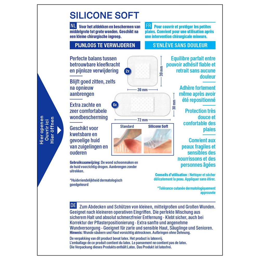 hansaplast Pansements Silicone Soft Bandage, pansement, sparadrap