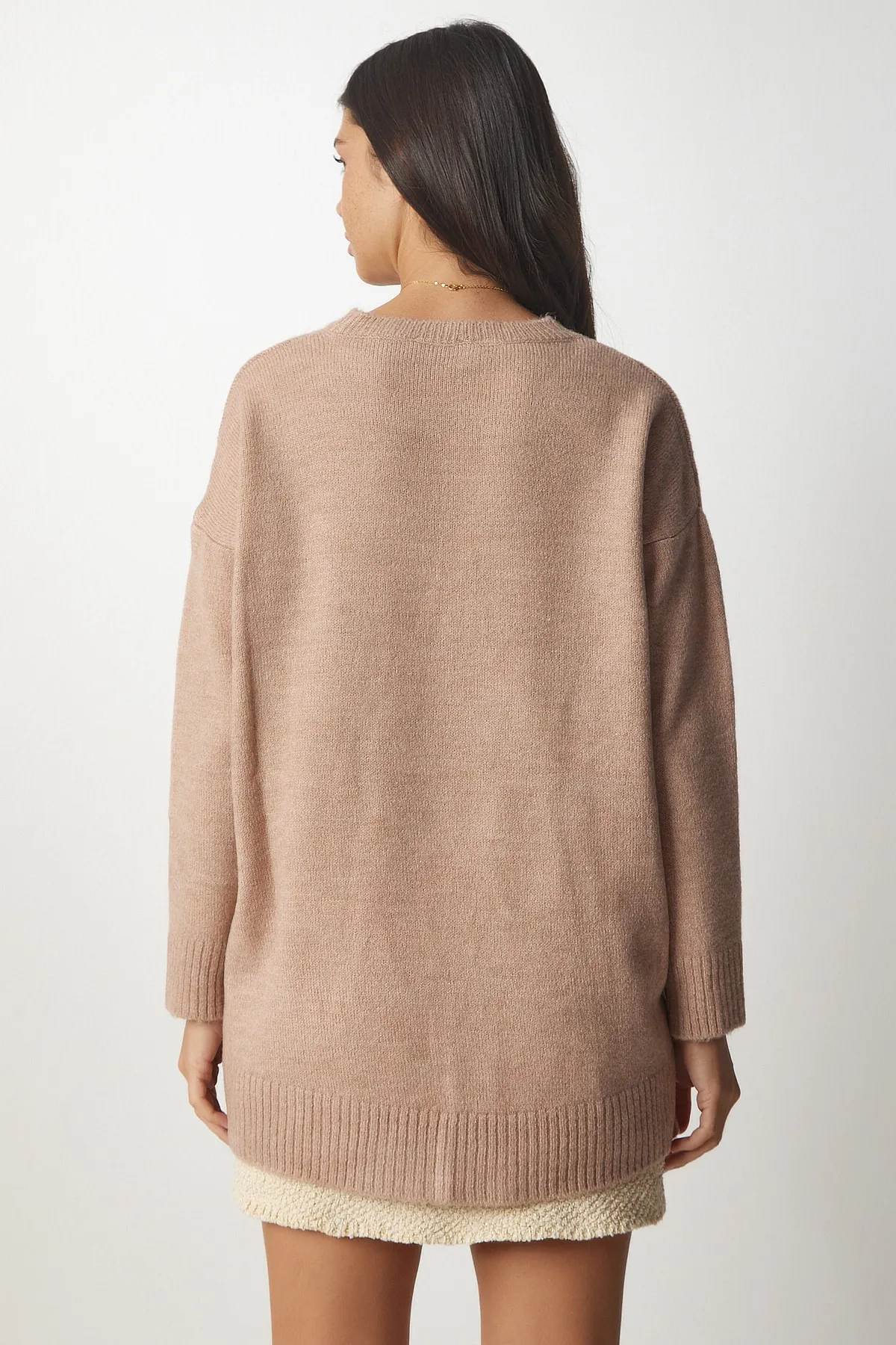 Happiness İstanbul  Damen-Sweatshirt „Open Biscuit“ in Übergröße, Strick, PN00054