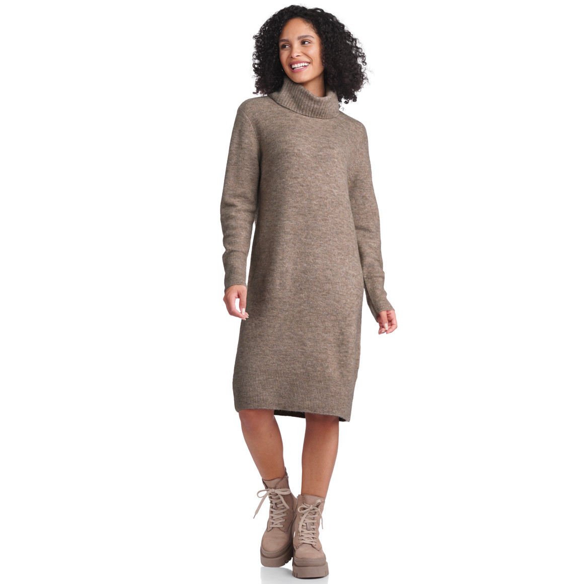 Damen Strickkleid mit Rollkragen