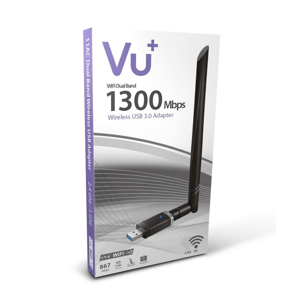 VU+ WLAN-Stick Dual-Band Wireless USB 3.0 WLAN Adapter 1300 Mbit/s
