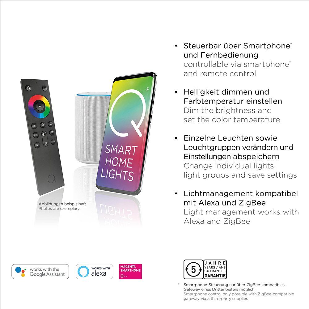 Paul Neuhaus Smarte LED-Leuchte LED Deckenleuchte rund Ø 79cm Q-Vito, Smart Home, CCT-Farbtemperaturwechsel, Dimmfunktion, Memoryfunktion, mit Leuchtmittel, CCT-Lichttemperaturwechsel, dimmbar Fernbedienung
