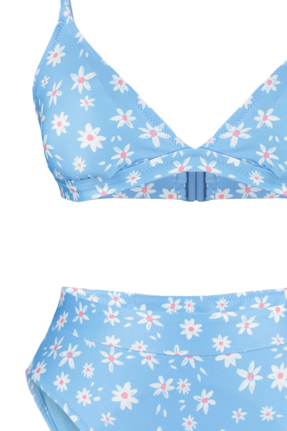 Trendyol Collection  Blaues dreieckiges Hipster-Bikini-Set mit hoher Taille und hohem Beinausschnitt TBESS22BT0016