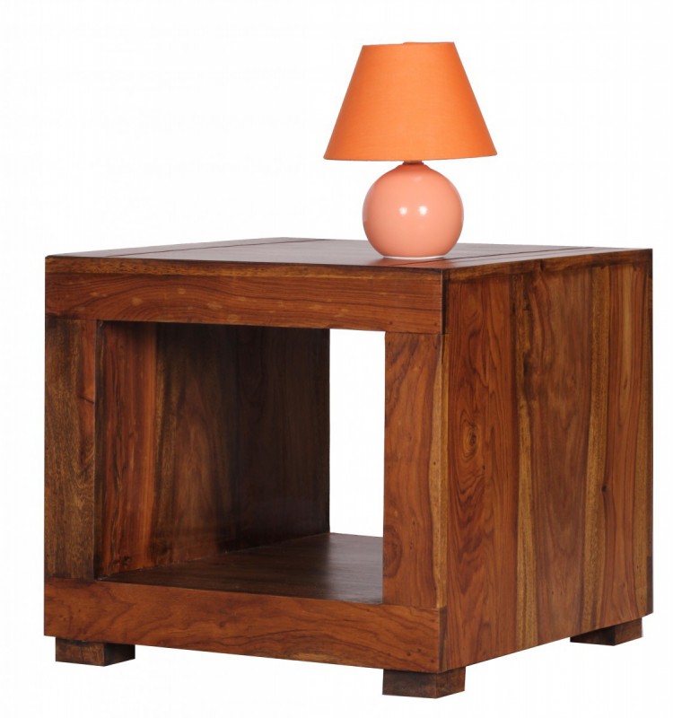 Wohnling Sheesham Couchtisch Massiv 50 x 50 cm Massivholz